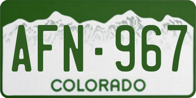 CO license plate AFN967