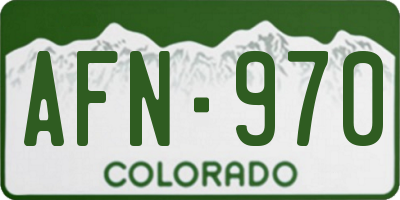 CO license plate AFN970