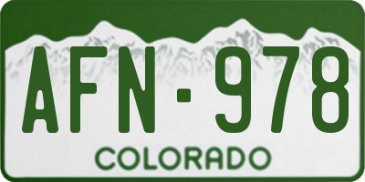 CO license plate AFN978