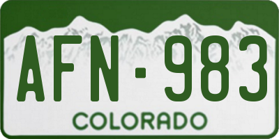 CO license plate AFN983