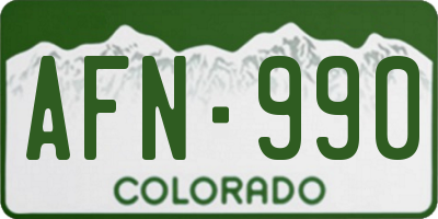 CO license plate AFN990
