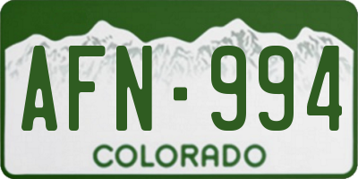 CO license plate AFN994