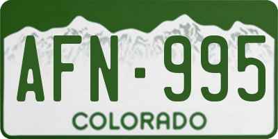 CO license plate AFN995