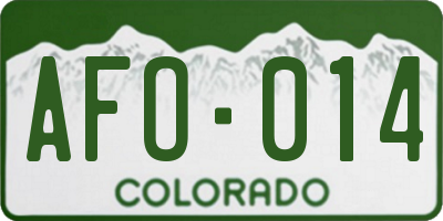 CO license plate AFO014