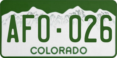 CO license plate AFO026
