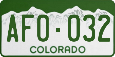 CO license plate AFO032