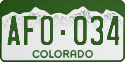 CO license plate AFO034