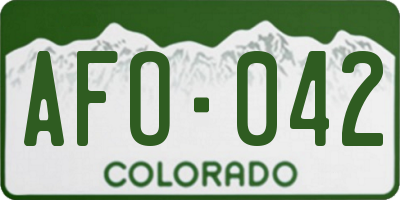 CO license plate AFO042