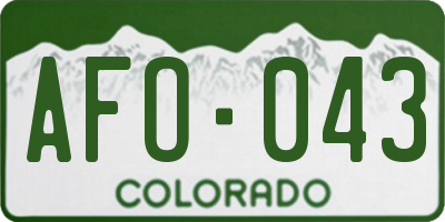 CO license plate AFO043