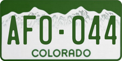 CO license plate AFO044