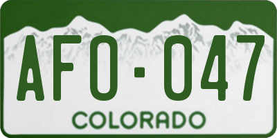 CO license plate AFO047