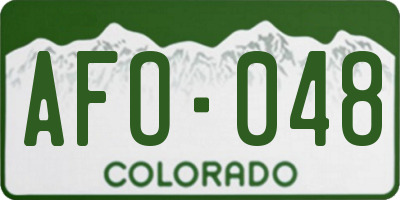 CO license plate AFO048