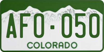 CO license plate AFO050