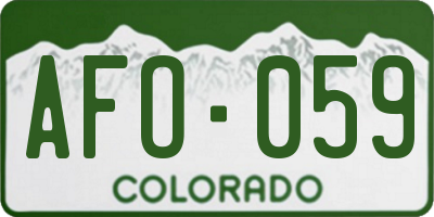 CO license plate AFO059