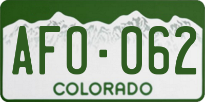 CO license plate AFO062