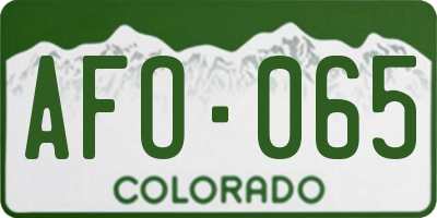 CO license plate AFO065