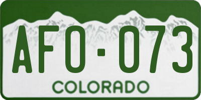 CO license plate AFO073