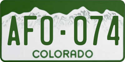 CO license plate AFO074