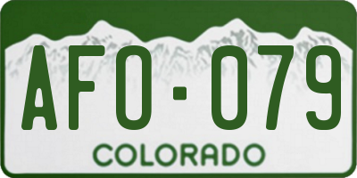 CO license plate AFO079