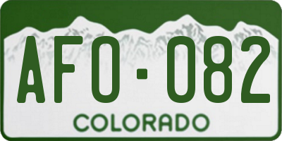 CO license plate AFO082