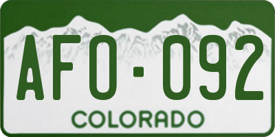 CO license plate AFO092