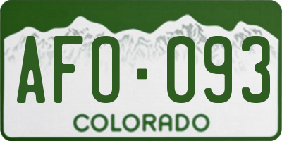 CO license plate AFO093