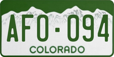 CO license plate AFO094