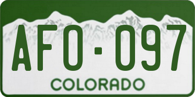 CO license plate AFO097