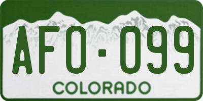 CO license plate AFO099