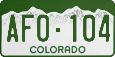 CO license plate AFO104