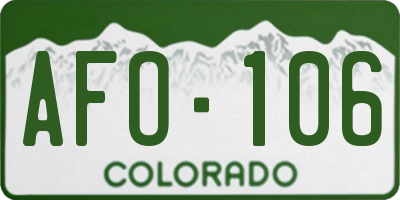 CO license plate AFO106