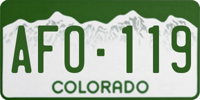 CO license plate AFO119