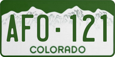 CO license plate AFO121