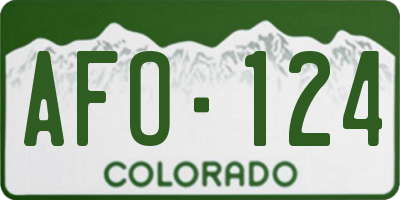 CO license plate AFO124