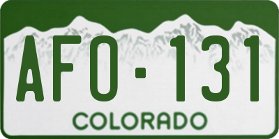 CO license plate AFO131