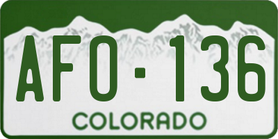 CO license plate AFO136