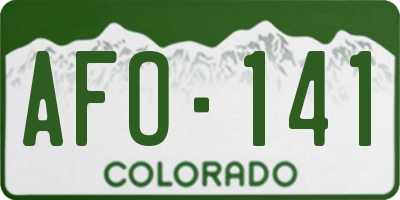 CO license plate AFO141