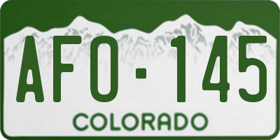 CO license plate AFO145