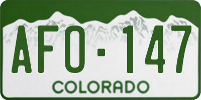 CO license plate AFO147