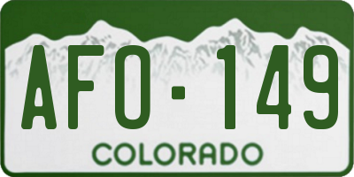CO license plate AFO149
