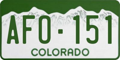 CO license plate AFO151