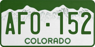 CO license plate AFO152