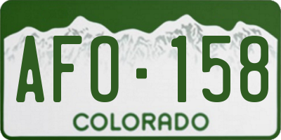 CO license plate AFO158