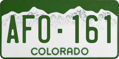 CO license plate AFO161