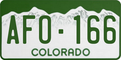 CO license plate AFO166