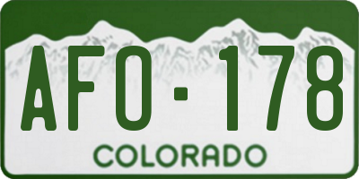 CO license plate AFO178