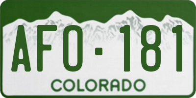 CO license plate AFO181