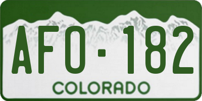 CO license plate AFO182