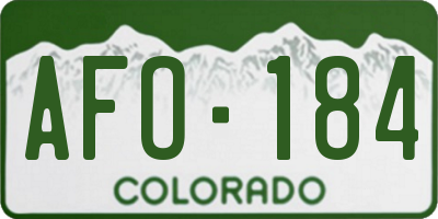 CO license plate AFO184