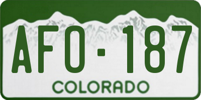 CO license plate AFO187